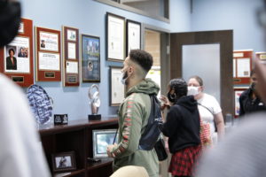 students visiting the President's office