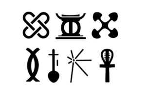 symbols representing the seven core principles of Kwanzaa