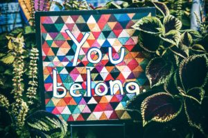 You Belong written on a colorful mosaic