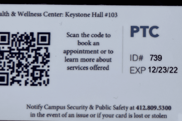 A photo of the back of a student id card.