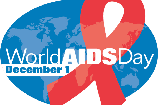 A logo for World Aids Day, December 1.