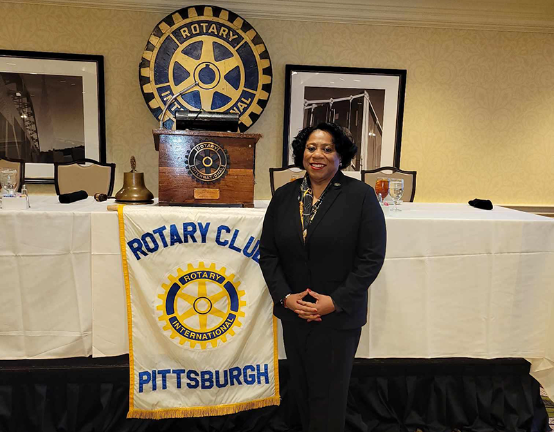 Dr. Alicia Harvey-Smith at the Rotary Club of Pittsburgh.