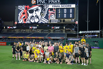 A group photo from the PNC Park Alumni Night.