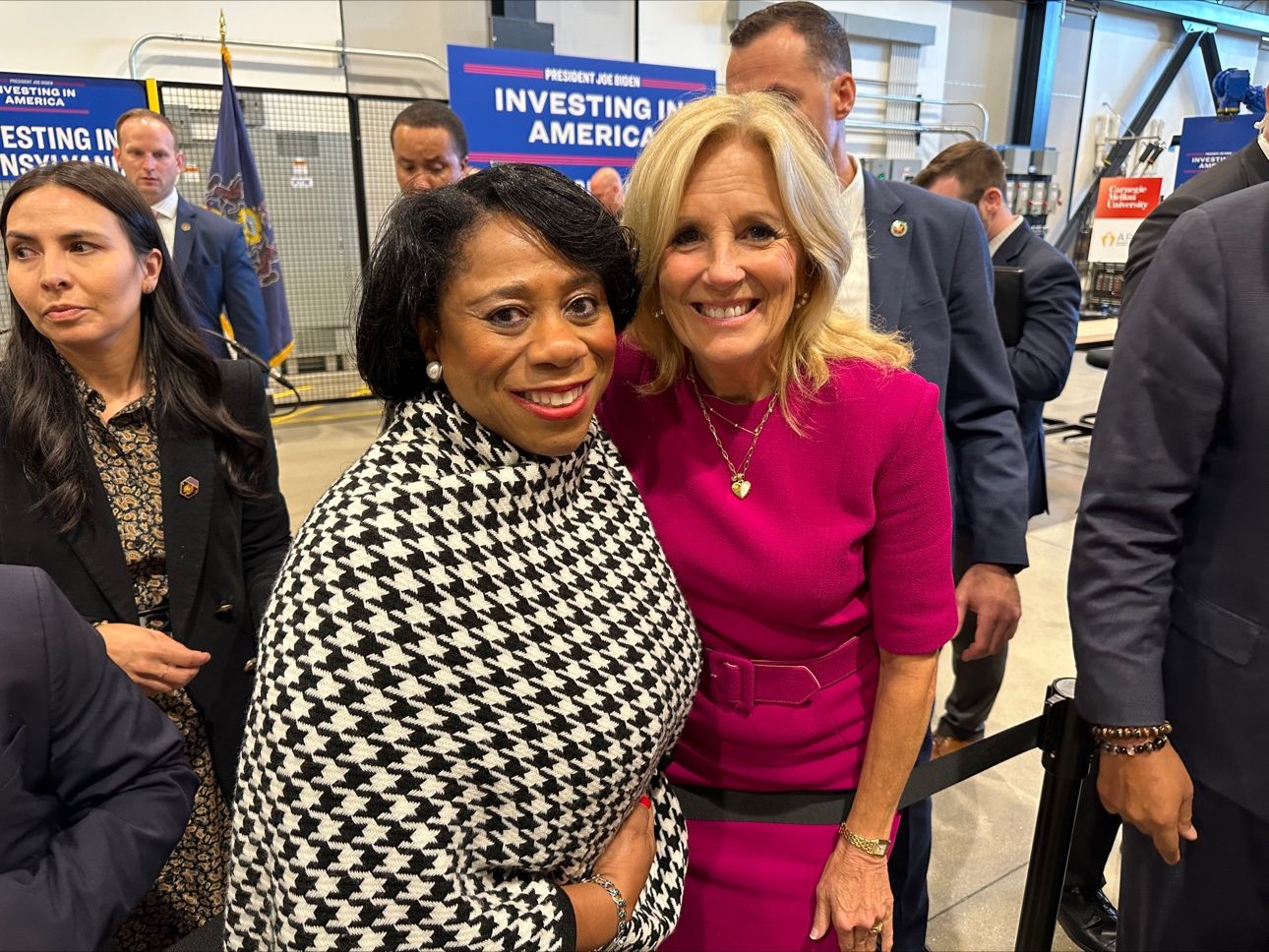A photo of Dr. Harvey-Smith and First Lady, Jill Biden.